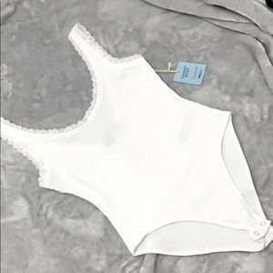 Forever 21 white lace tank body suit